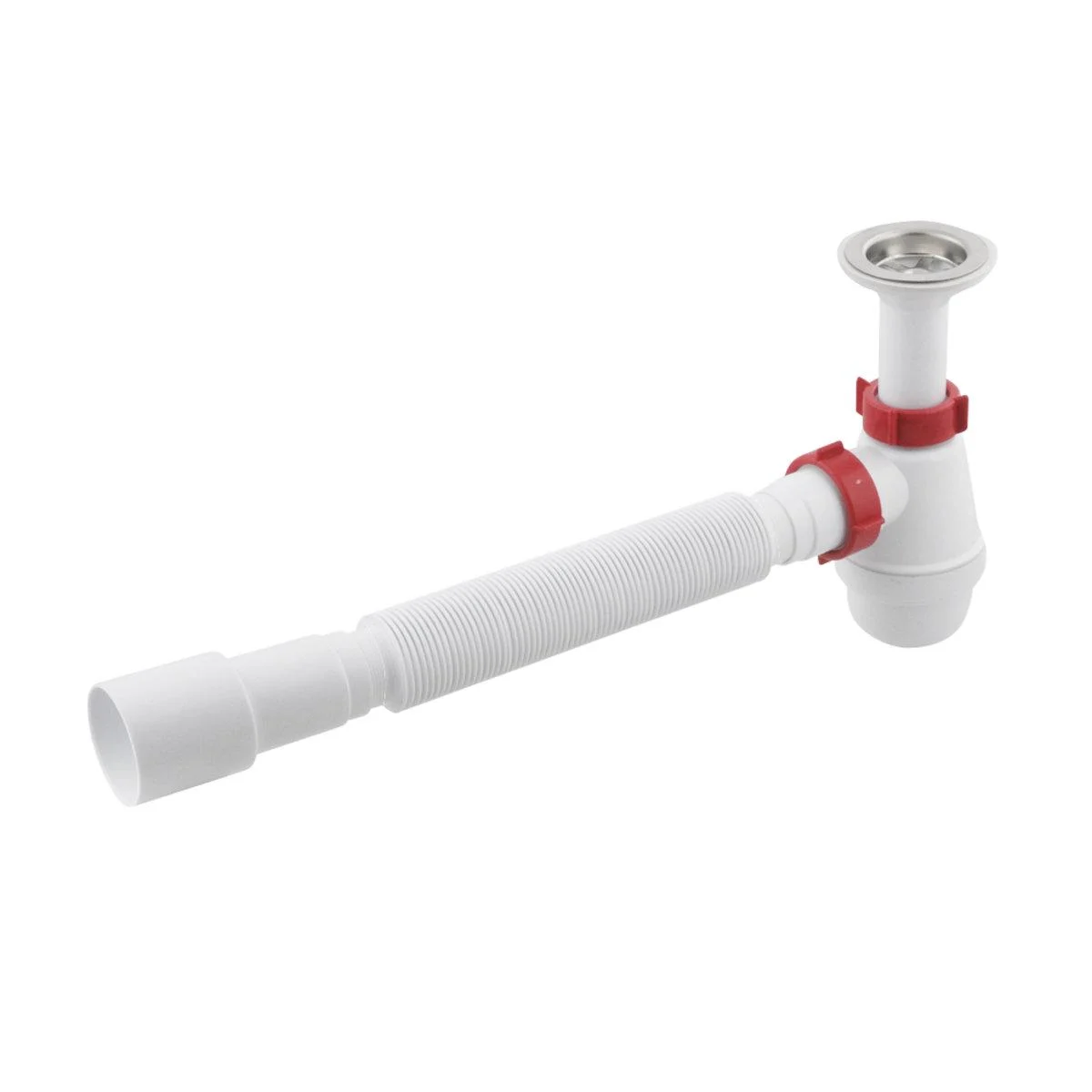 PM 40 SF 10 02 Сифон для умивальника 1 1/4"*40 з литим випуском, с гофротрубою 40*40/50