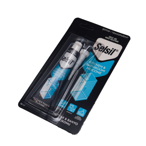 Герметик гібридний (монтажний клей) SELSIL прозорий, тюбик V= 50 мл.