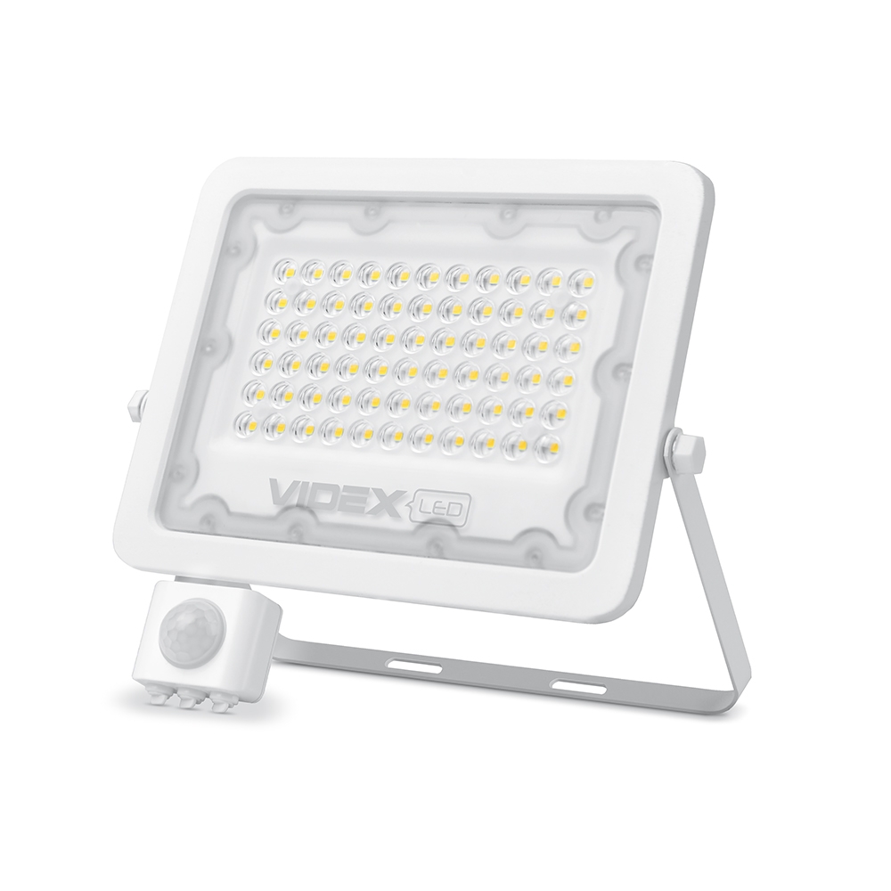LED прожектор VIDEX 50W 5000K з датчиком руху та освітлення  220V (VL-F2e505W-S) 10шт