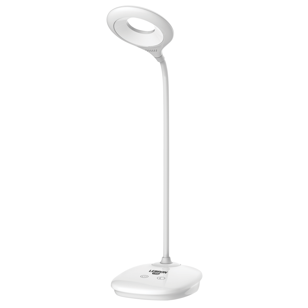 LED лампа настільна LEBRON L-TL-L-44, 4W, 4100K, Li-ion 1200mAh, біла, USB