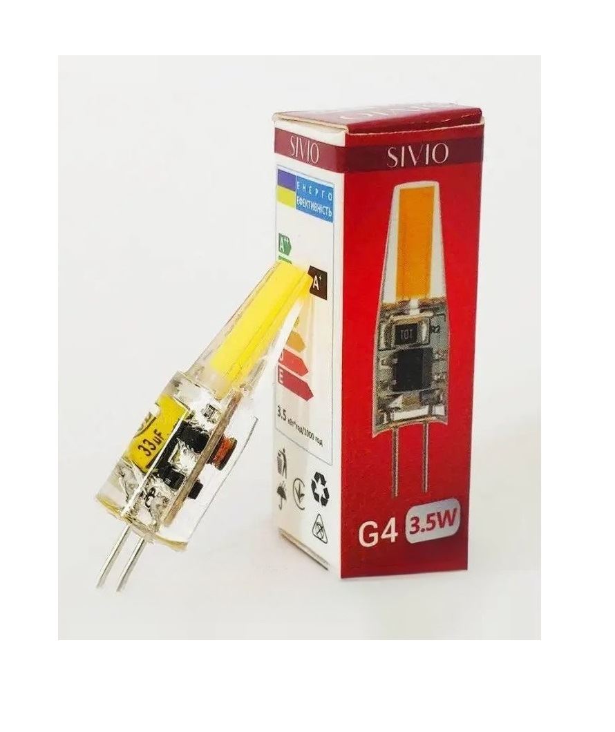 203/1 SIV-G4-220V-Silicon-3,5W-4500K cob1505 Світлодіодна лампа SIVIO