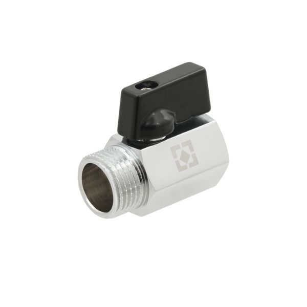 Кран кульовий Міні, ЗВ DN15, 1/2'', PN10, півметелик, хром, RAFTEC {240} RVHSM01
