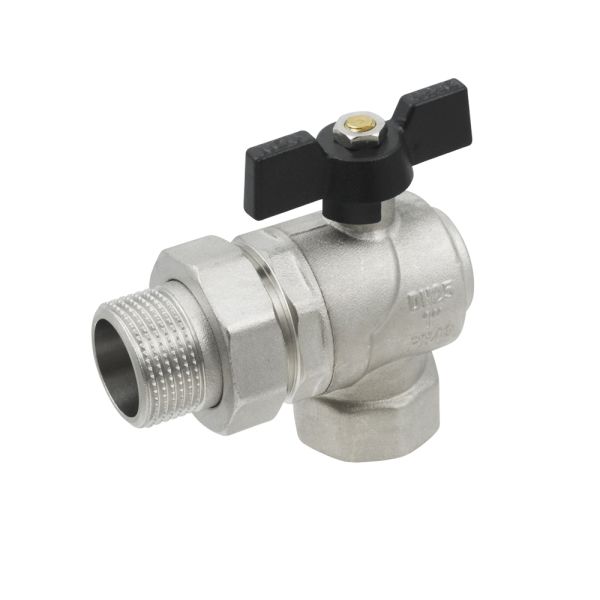 (DRBS3-U) Кран кутовий кульовий з американкою BLACK 1" вз чм RAFTEС