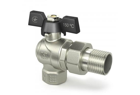 (DRBS2-U) Кран кутовий кульовий з американкою BLACK 3/4" вз чм RAFTEС