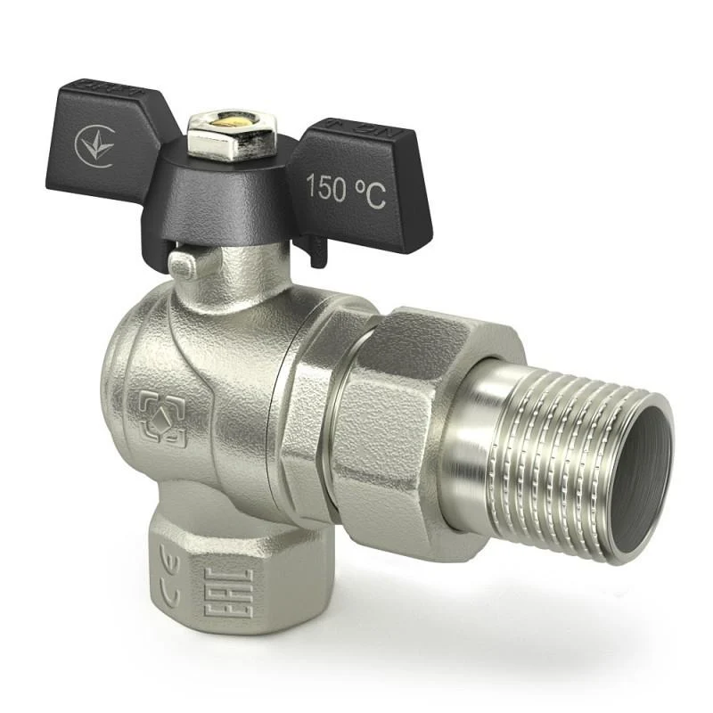 (DRBS1-U) Кран кутовий кульовий з американкою BLACK 1/2" вз чм RAFTEС
