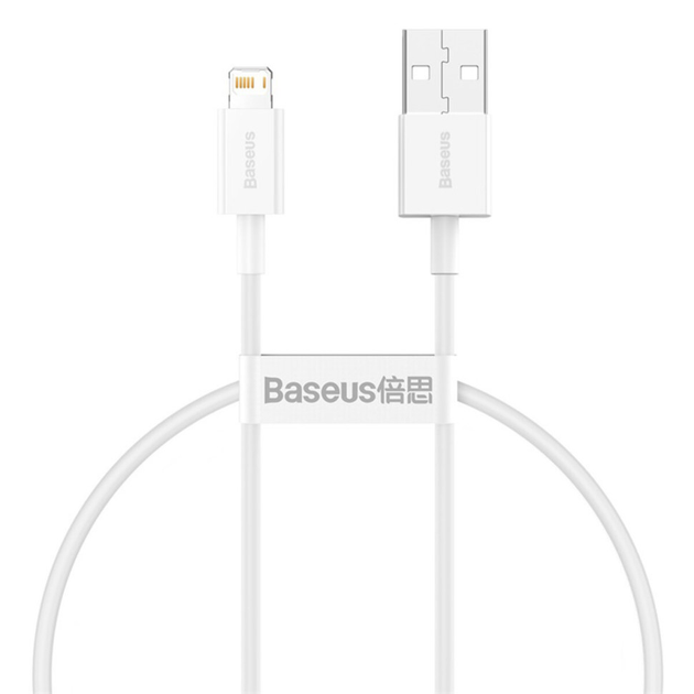 USB кабель Baseus Superior Series Fast Charging Data Cable USB to iP 2.4A 0.25m White CALYS-02