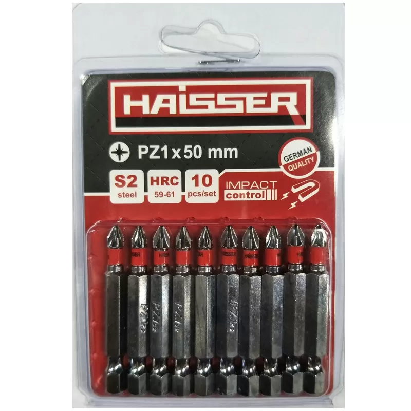 Біта PZ1 х 50 мм Haisser, набiр 10шт. 2712708