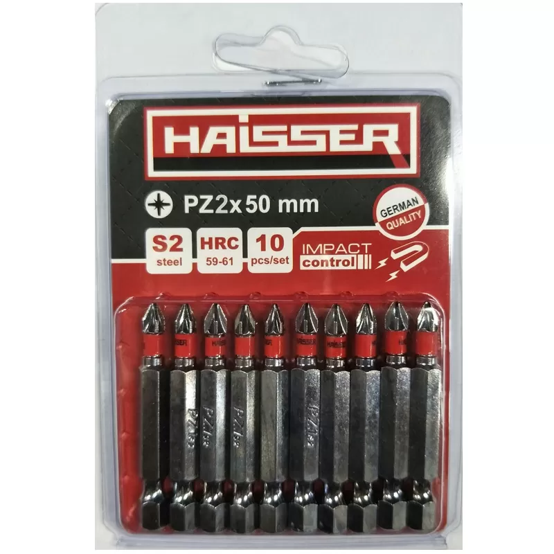 Біта PZ2 х 50 мм Haisser, набiр 10шт. 2712709