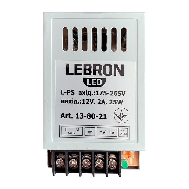 Блок живлення LEBRON L-PS,12V,2A,25W