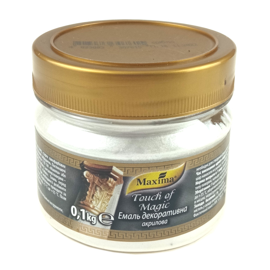 Емаль декоративна акрилова срібло ТМ "Maxima" -0,1 кг