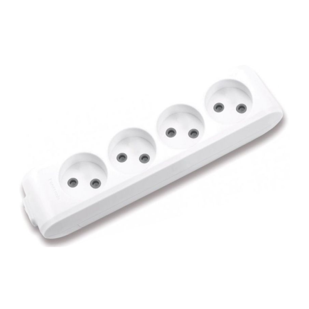 Колодка Panasonic X-tendia 4гн., з зах. шт, сіра WLTB 0240-2GR-UA (шт.)