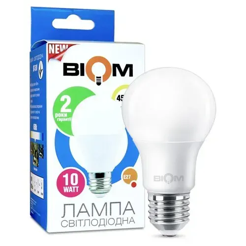 Лампа 1430 Biom BT-510 A60 10W E27 4500К матова