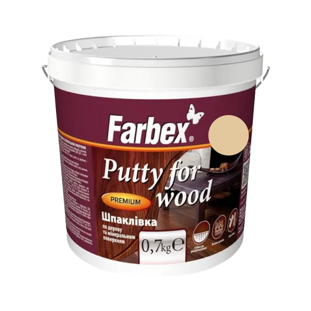 Шпаклівка для паркету, дерев’яних та мінеральних поверхонь, сосна ТМ "Farbex" - 0,35 кг