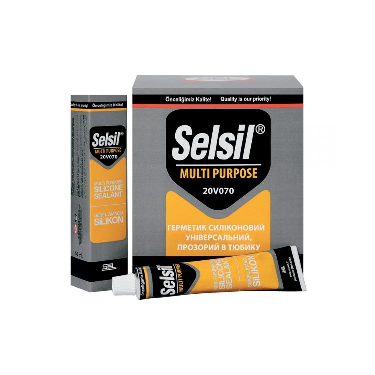 Герметик силіконовий для душових кабін SELSIL. Прозорий. тюбик V= 50 мл.