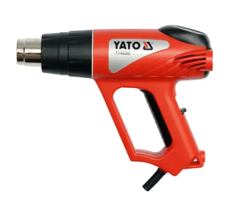 Фен технічний мережевий YATO. P= 2000 Вт 0~550°C, t° режими: 350°С/ 500°С