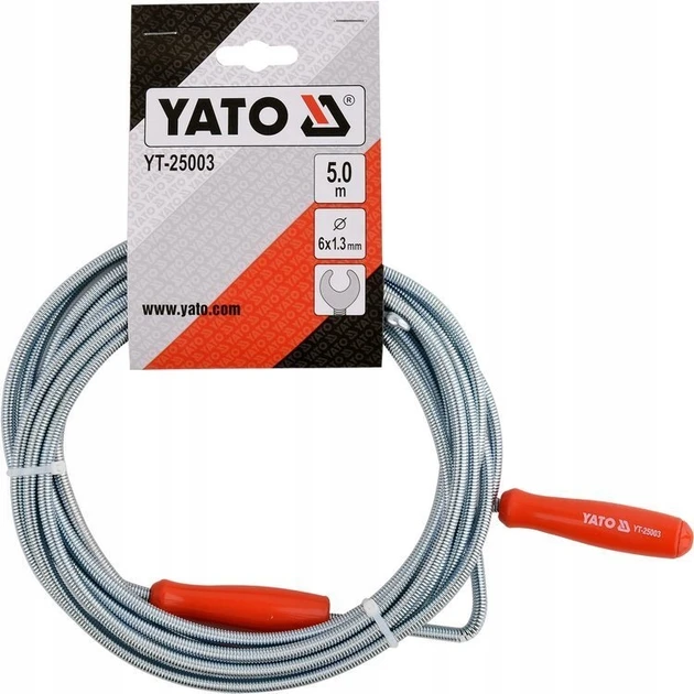 Трос для очищення каналізаційних труб YATO 6 мм, l = 5 м