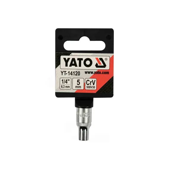 Головка торцева 6-гранна YATO : квадрат 1/4", М5, CrV