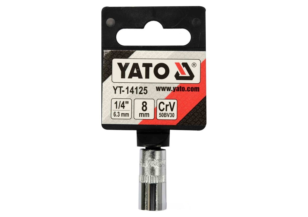 Головка торцева 6-гранна YATO : квадрат 1/4", М8, CrV
