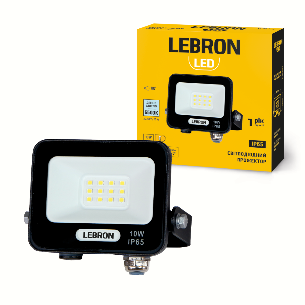 LED прожектор LEBRON L-LF, 10W,  6500K, 1000Lm, 220V