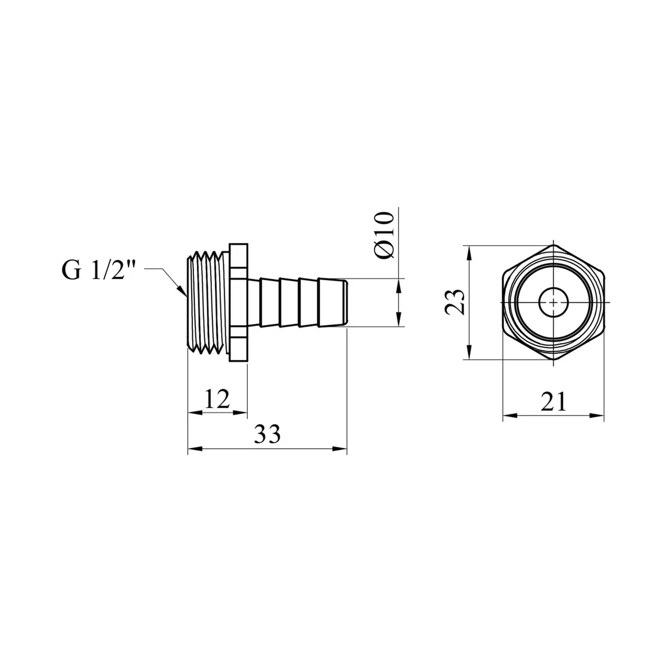 Штуцер KARRO (1/2" 10мм ЗР KR821  (20*1000)) - мініатюра 3