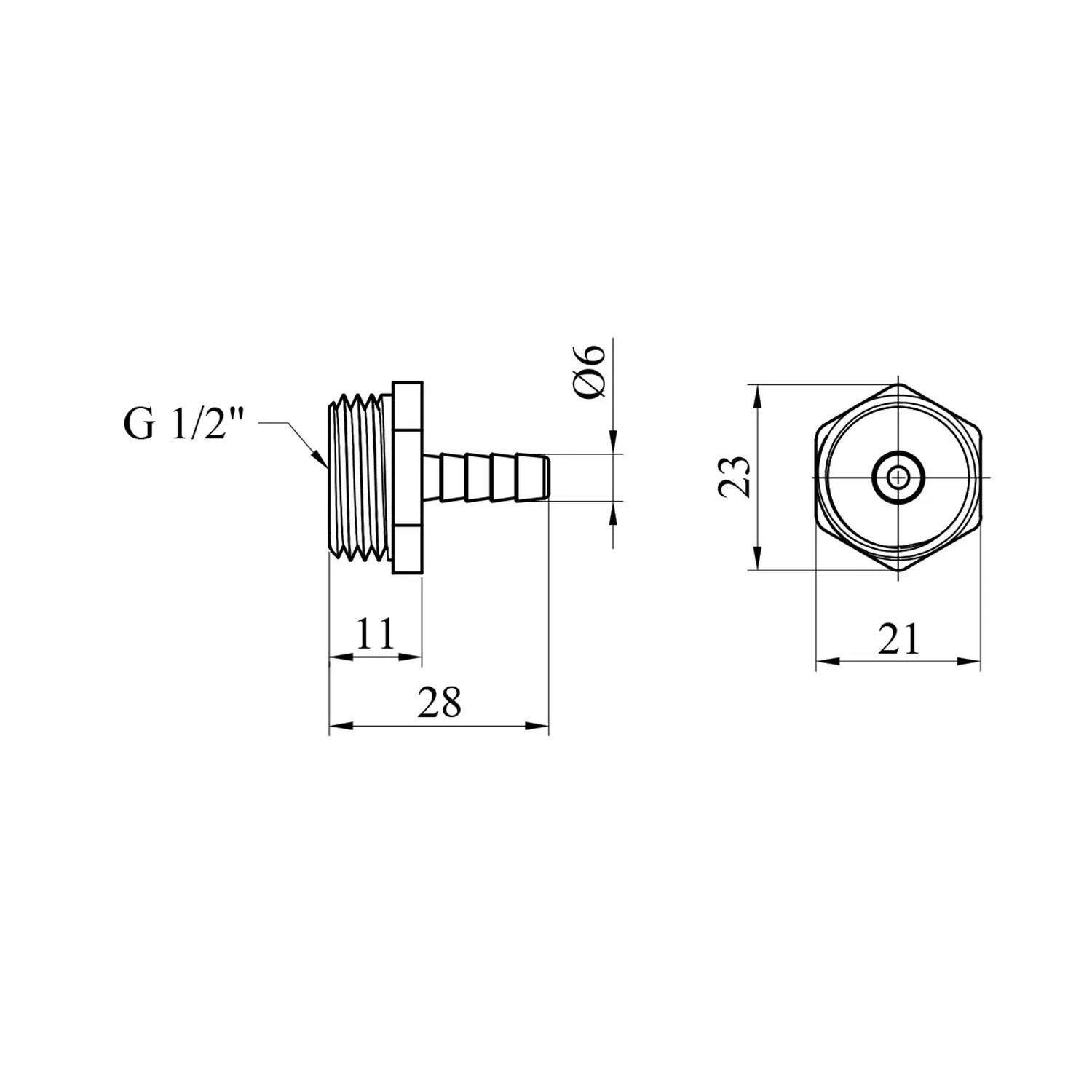 Штуцер KARRO (1/2" 6мм ЗР KR821  (20*1140)) - мініатюра 3
