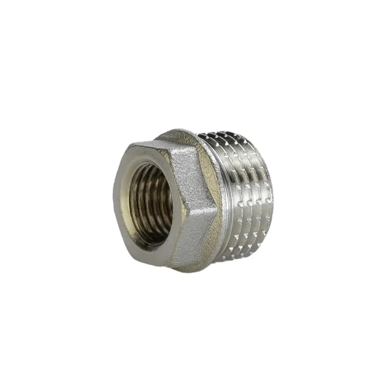 Футорка нікельована 1/2″ЗР х 1/4″ВР штампована (манометр) А0723А(нк) VA - мініатюра 2