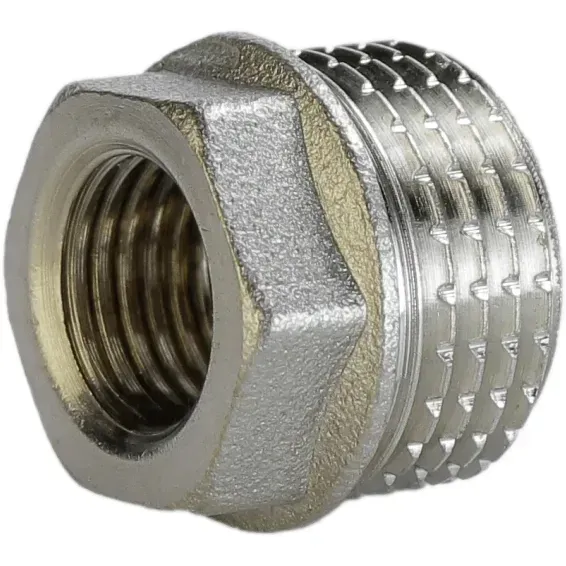 Футорка нікельована 1/2″ЗР х 1/4″ВР штампована (манометр) А0723А(нк) VA - мініатюра 5