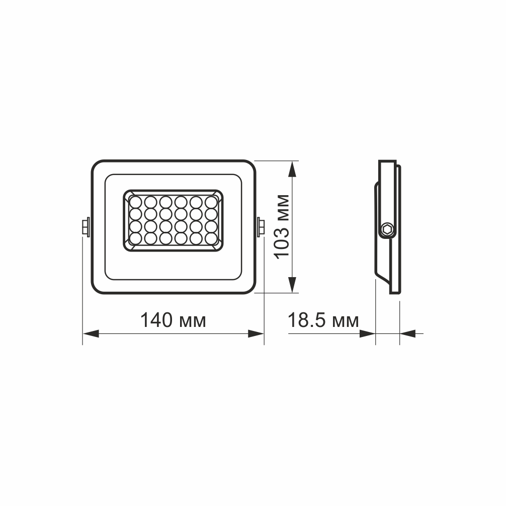 LED прожектор VIDEX 20W 5000K 220V (VL-F2e-205W) - мініатюра 4