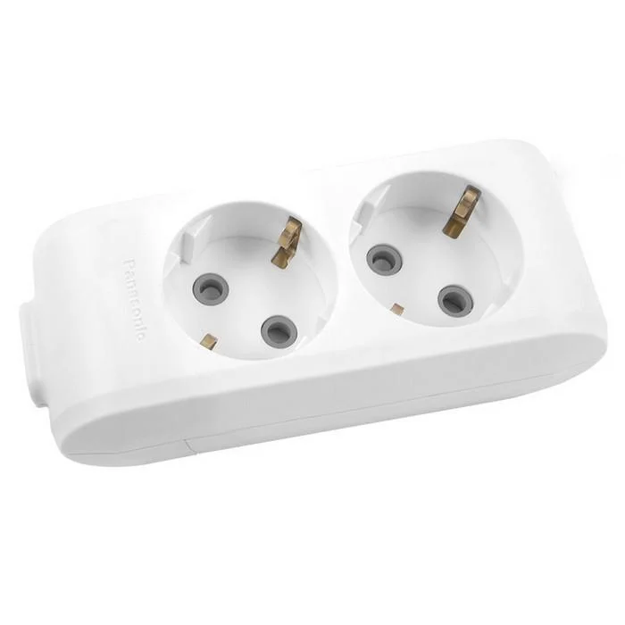 Колодка Panasonic X-tendia із зазем 2 гн., з зах. шт, сіра WLTB 0420-2GR-UA (шт.) - мініатюра 2