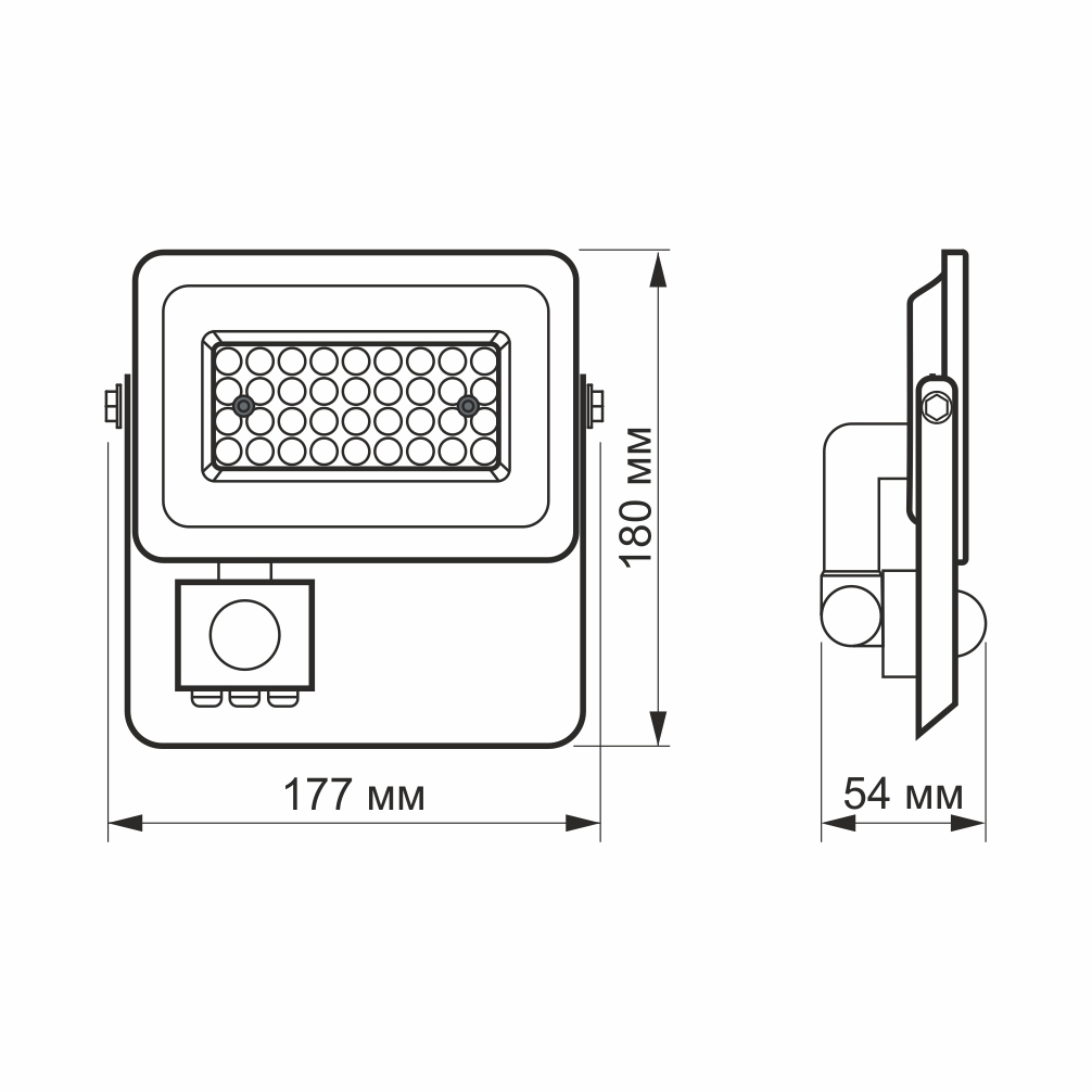 LED прожектор VIDEX 30W 5000K з датчиком руху та освітлення 220V - мініатюра 7