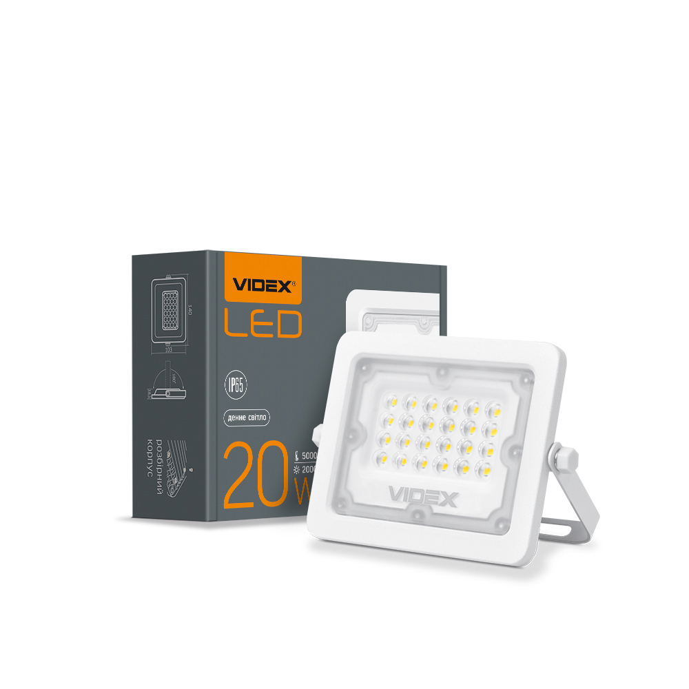 LED прожектор VIDEX 20W 5000K 220V (VL-F2e-205W) - мініатюра 5