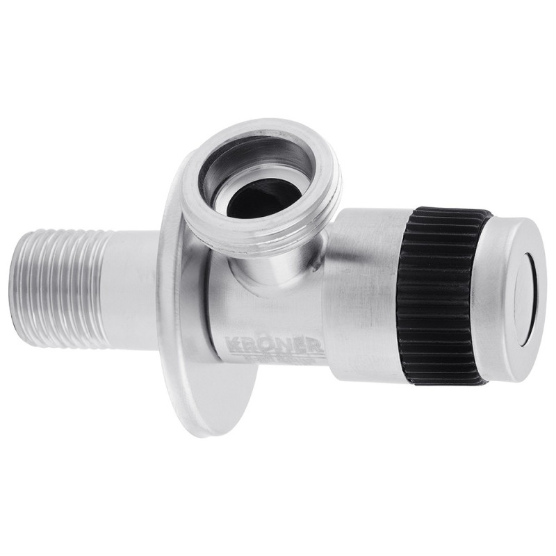 Кран приладний кутовий Kroner нерж. KRP Edelstahl Klassisch-ESG102 1/2"х3/4" - мініатюра 2