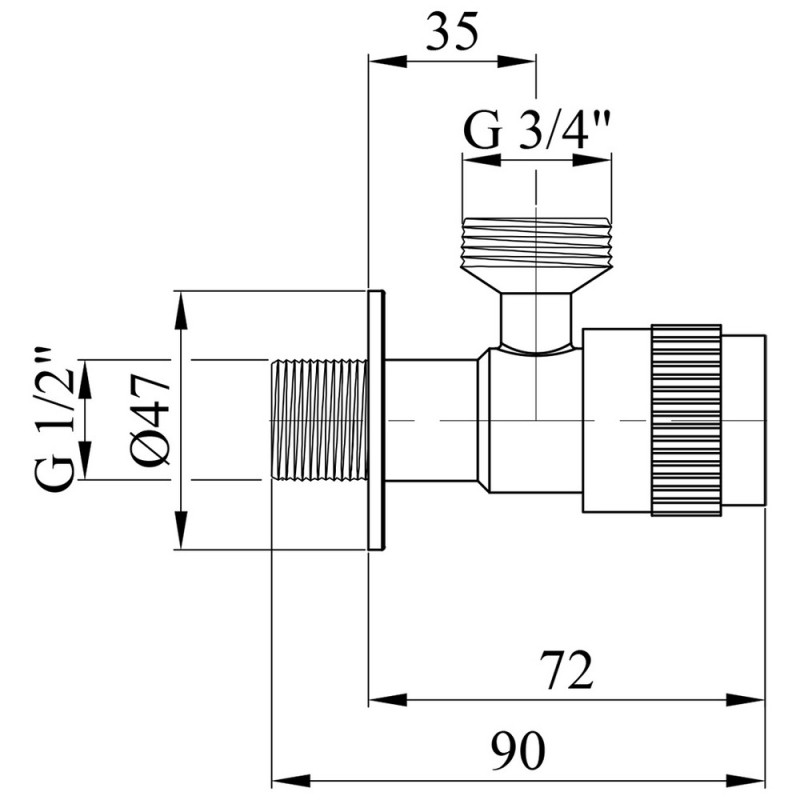 Кран приладний кутовий Kroner нерж. KRP Edelstahl Klassisch-ESG102 1/2"х3/4" - мініатюра 3