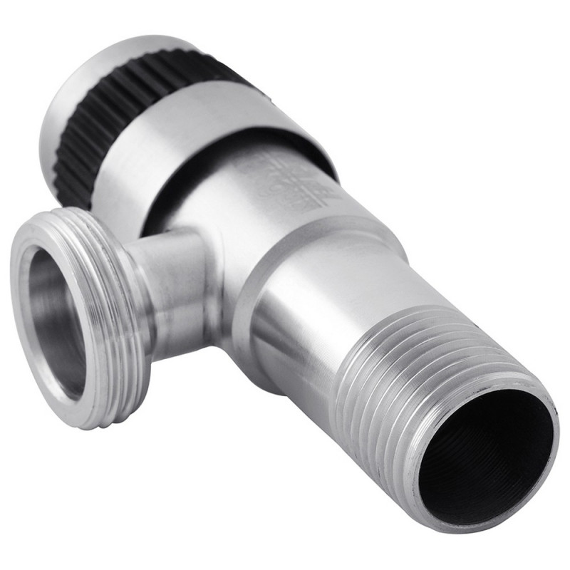 Кран приладний кутовий Kroner нерж. KRP Edelstahl Klassisch-ESG102 1/2"х3/4" - мініатюра 4
