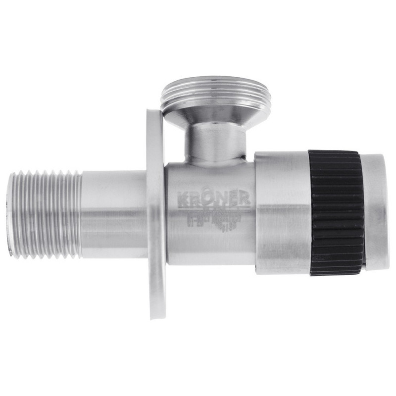 Кран приладний кутовий Kroner нерж. KRP Edelstahl Klassisch-ESG102 1/2"х3/4" - мініатюра 5