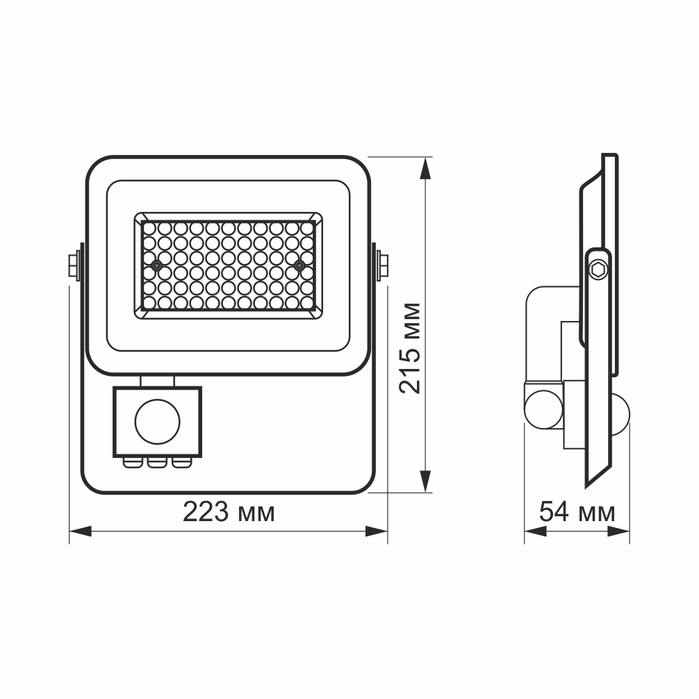 LED прожектор VIDEX 50W 5000K з датчиком руху та освітлення  220V (VL-F2e505W-S) 10шт - мініатюра 8