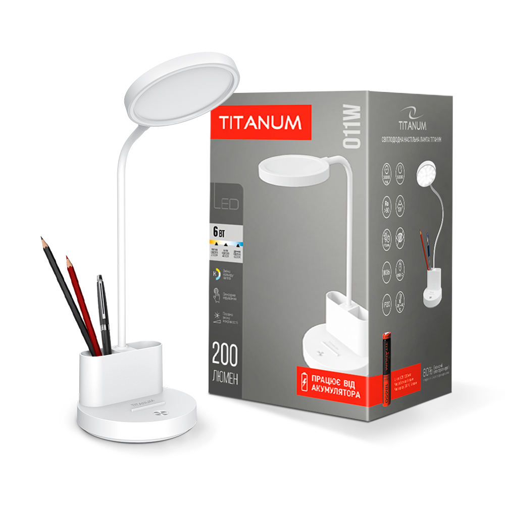 LED лампа настiльна з акумулятором TITANUM TLTF-011W 6W 2700-6000K - мініатюра 4
