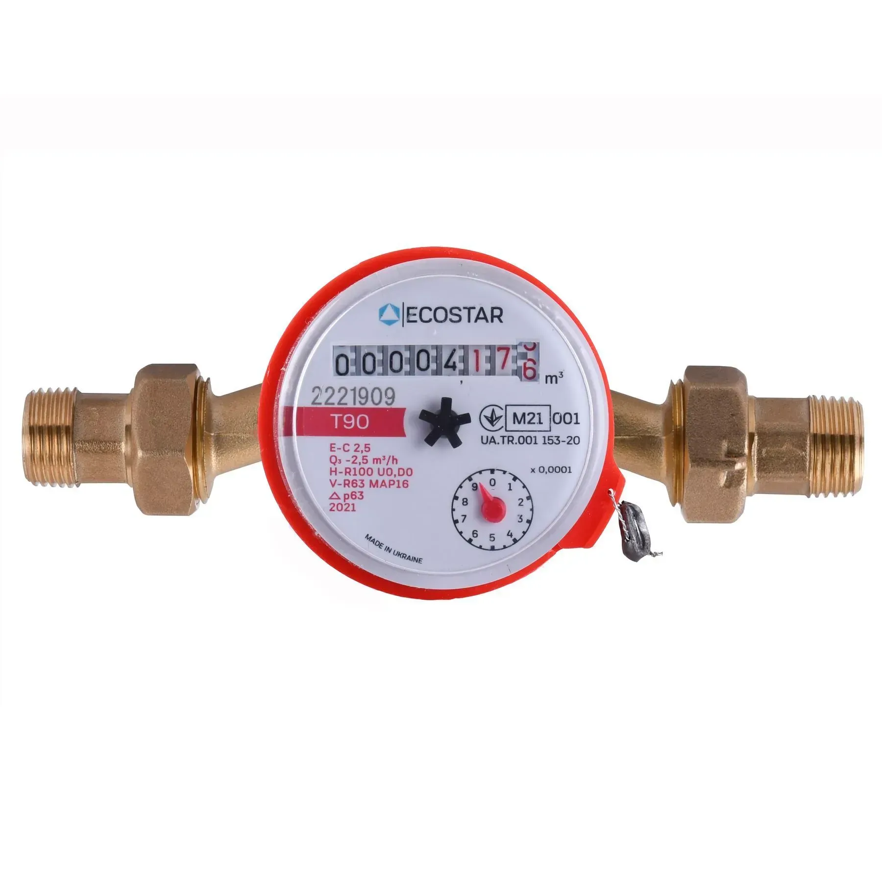 Лічильник гарячої води ECOSTAR DN15 1/2" L110 E-C 2,5 - мініатюра 2