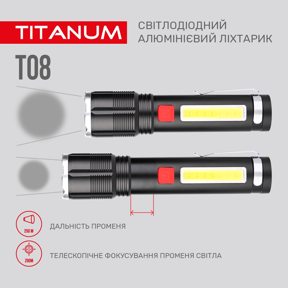 Портативний світлодіодний ліхтарик TITANUM TLF-T08 700Lm 6500K - мініатюра 6