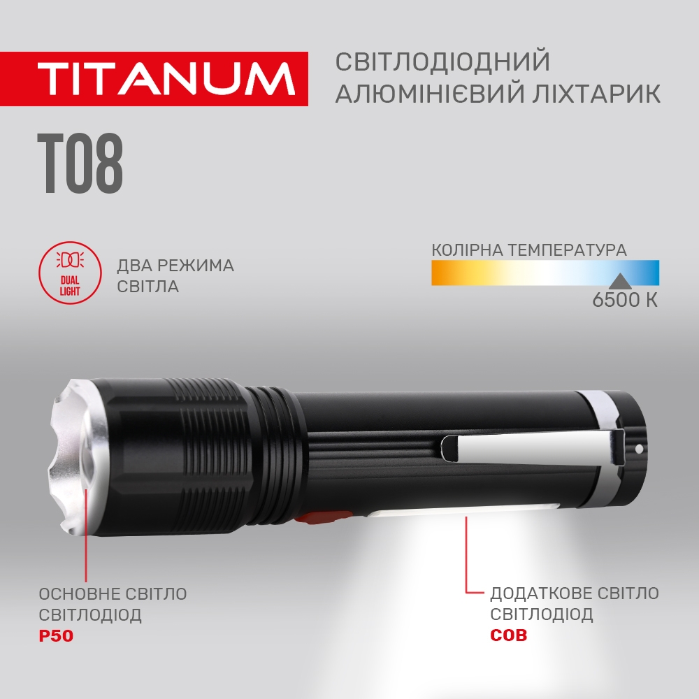 Портативний світлодіодний ліхтарик TITANUM TLF-T08 700Lm 6500K - мініатюра 9