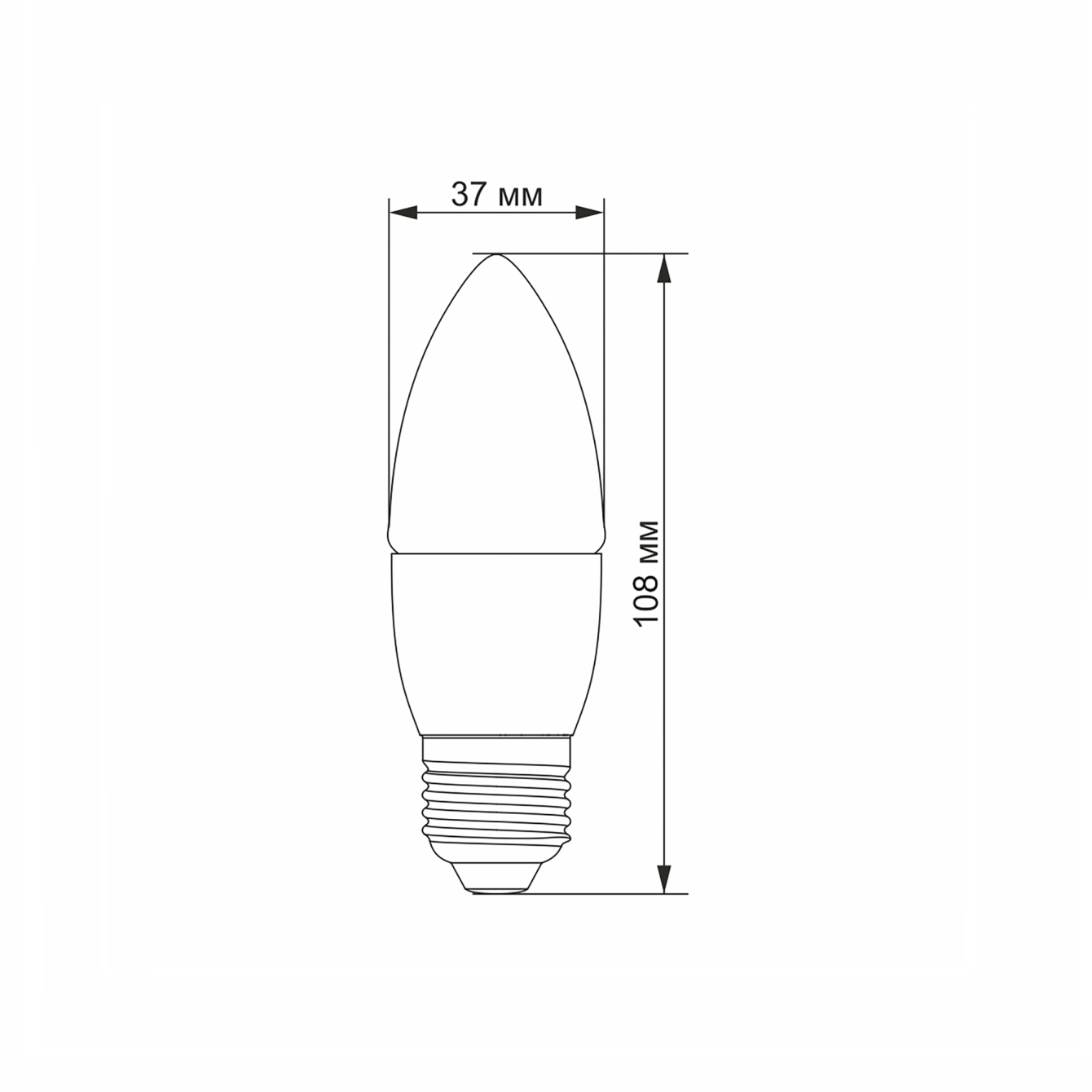 LED лампа VIDEX  C37e 7W E27 4100K 220V 20шт/ящ - мініатюра 4