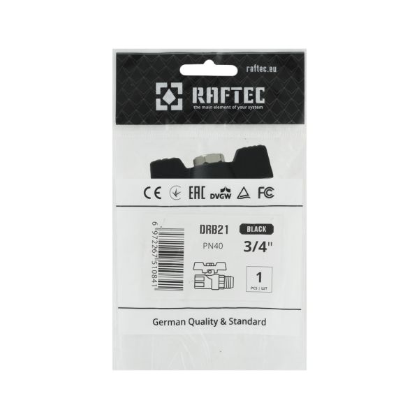 (DRB21) Кран кульовий BLACK (3/4") вз чм RAFTEC - мініатюра 2