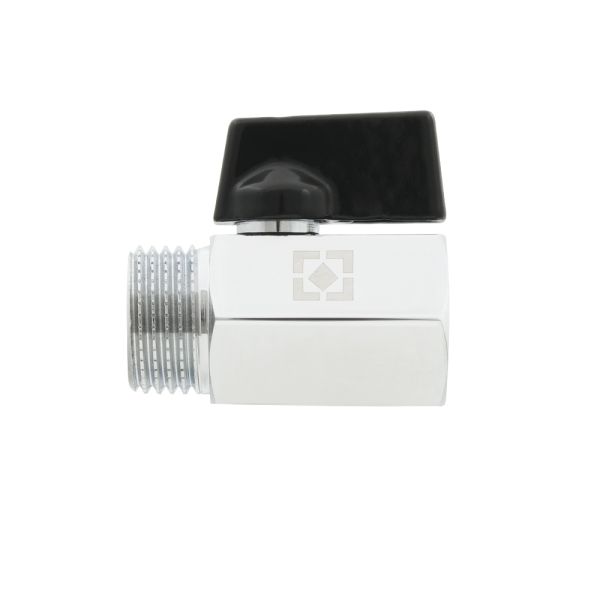 Кран кульовий Міні, ЗВ DN15, 1/2'', PN10, півметелик, хром, RAFTEC {240} RVHSM01 - мініатюра 2