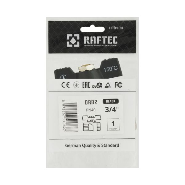 (DRB2) Кран кульовий BLACK (3/4") вв чм RAFTEC - мініатюра 4