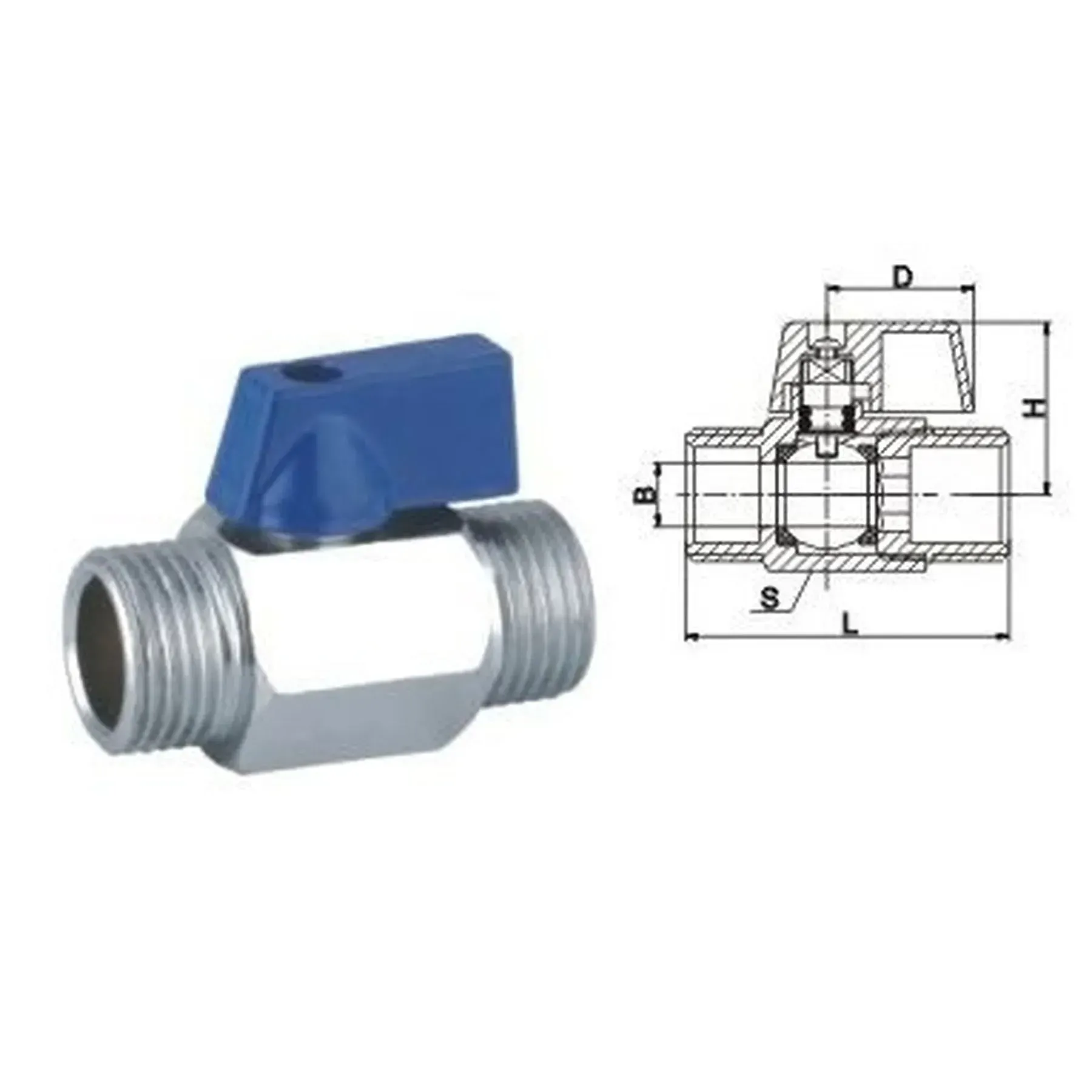 Кран кульовий міні SOLOMON 1/2" ЗЗ NV-3161 (2шт. в упак.) - мініатюра 4