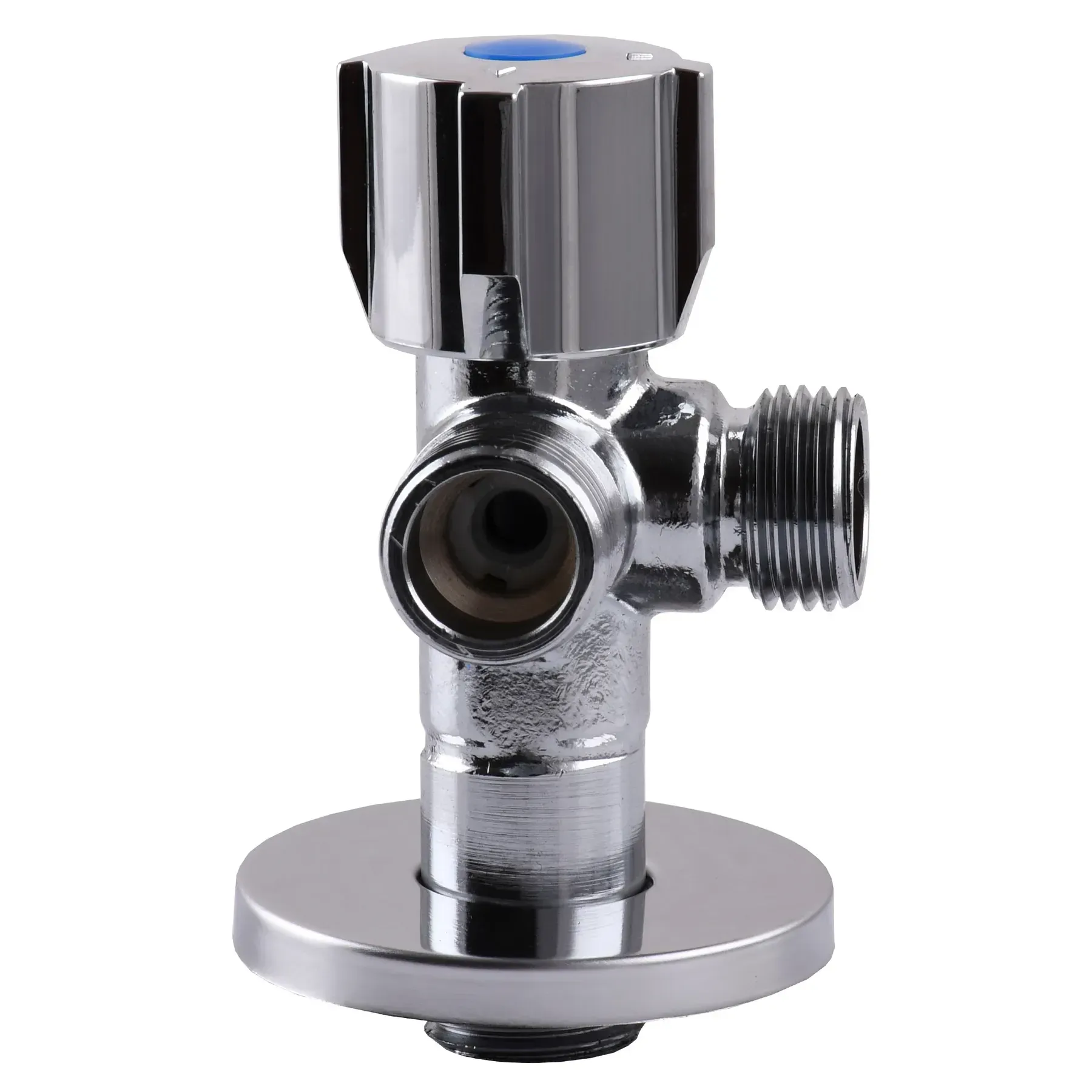 Кран кульовий кутовий подвійний SELBA 1/2"х 1/2"х1/2" DOUBLE (SL1588) - мініатюра 4