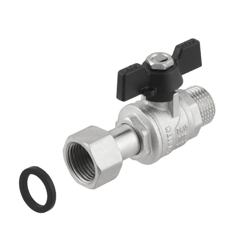 PRBM2 кран кульовий зв з накидною гайкою DN20 PN40, ТМ Raftec - мініатюра 3