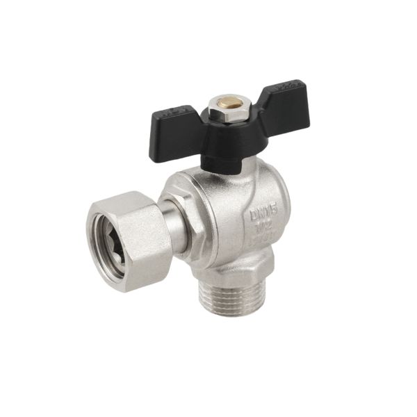DRBM1 кран кутовий кульовий зв з накидною гайкою DN15 PN40, ТМ Raftec - мініатюра 3
