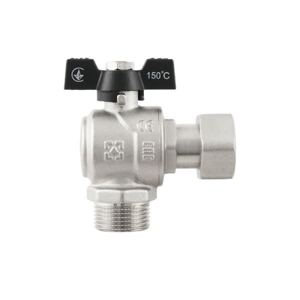 DRBM2 кран кутовий кульовий зв з накидною гайкою DN20 PN40, ТМ Raftec - мініатюра 3