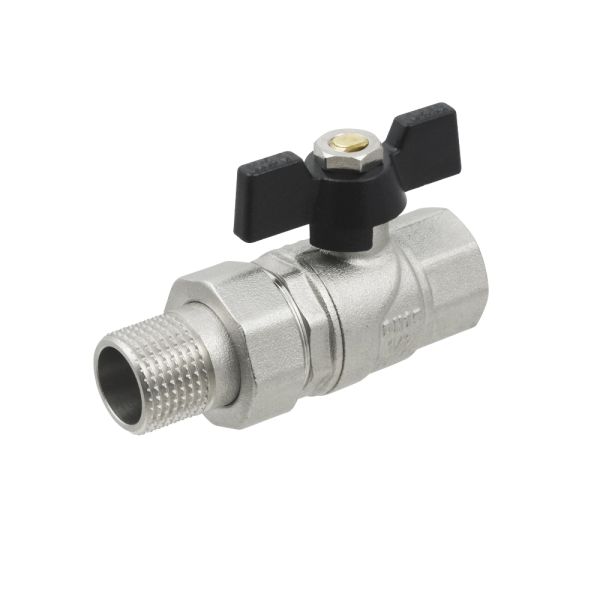 (DRBS1) Кран кульовий  з американкою BLACK (1/2") вз чм RAFTEC - мініатюра 2